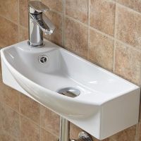 Раковина WeltWasser Aisbach 7946 GL-WT L 45 10000008694 Белая глянцевая — фото 1, Мини-раковины