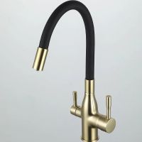 Смеситель для кухни Frap H69 Сатин золотой Черный арт-F4396-3 — фото 2, Смесители для кухни