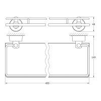 Стеклянная полка FBS Nostalgy Хром арт-NOS 014 — фото 2, Полки для ванной и душа