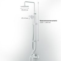 Душевая система AM.PM X-Joy F43885A14 Белый матовый — фото 13, Душевые стойки