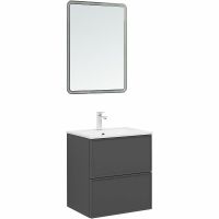 Тумба под раковину Aquanet Арт 60 329063 подвесная Ясень графит — фото 6, Тумбы под раковину