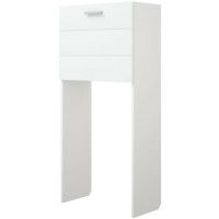 Стойка над стиральной машиной Corozo Денвер 65 SP-00000562 с бельевой корзиной Белая — фото 1, Шкафы для ванной