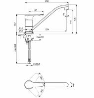 Смеситель для кухни Ideal Standard Alpha BC490AA Хром — фото 3, Смесители для кухни
