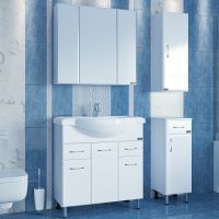 Тумба под раковину СанТа Эльбрус 80 201115 Белая — фото 4, Мебель для ванной