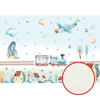 Фреска детская Ortograf Для самых маленьких 32922 Фактура флок FLK Флизелин (4*2,7) Голубой/Разноцветный, Мультимедия — фото 1, Фрески