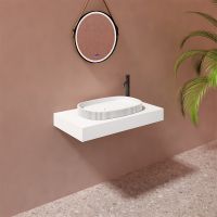 Раковина-чаша Abber Stein 55 Белая арт-AS2601 — фото 3, Раковины накладные