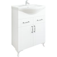 Тумба под раковину Sanflor Глория 65 С04591 Белая матовая — фото 1, Тумбы под раковину