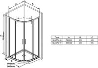 Душевой уголок Ravak Blix BLSCP4-90 90x90 X3BM70300Z1 профиль Черный стекло Transparent — фото 5, Душевые уголки четверть круга