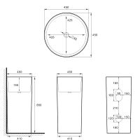 Товар: Раковина SantiLine 45 SL-4014MG Серая матовая - фото 3 Раковина SantiLine 45 SL-4014MG Серая матовая — фото 3, Раковины напольные
