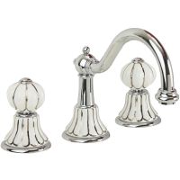 Смеситель для раковины Migliore Olivia 19015 Хром Белый с декором Платина — фото 1, Смесители