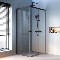 Душевой уголок AM.PM X-Joy 100х80 W94G-403-10080-BТ профиль Черный матовый стекло прозрачное — фото 7, Душевые уголки