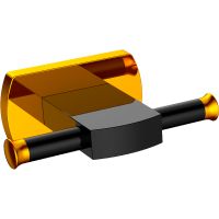 Двойной крючок CeramaLux Azzuro 95601 Черный Золото — фото 1, Крючки для полотенец