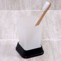Стакан для зубных щеток WasserKRAFT Amper Black K-5428B Черный матовый — фото 2, Мыльницы
