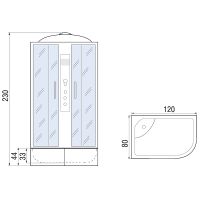 Душевая кабина River Dunay XL 120x80 TH L 10000006183 с поддоном — фото 19, Душевые кабины