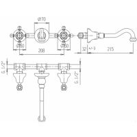 Смеситель для раковины Cezares Lord LORD-BLS1-02 Бронза — фото 2, Смесители