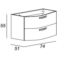Тумба под раковину Cezares Comfort 75 54356 подвесная Bianco lucido — фото 3, Тумбы под раковину