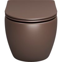 Товар: Унитаз Grossman Color GR-4411BRMS подвесной Коричневый матовый с сиденьем Микролифт - фото 2 Унитаз Grossman Color GR-4411BRMS подвесной Коричневый матовый с сиденьем Микролифт — фото 2, Подвесные унитазы