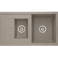 Кухонная мойка Aquaton Делия 87 1A716232DE250 Серый шелк — фото 1, Кухонные мойки