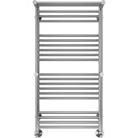 Водяной полотенцесушитель Terminus Аврора П20 500х1000 4670078529237 с полкой Хром, нижнее подключение, G 1/2" ВР, с угловым соединением — фото 2, Водяные полотенцесушители