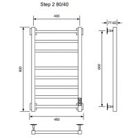 Электрический полотенцесушитель Ника Step-2 80/40 U Белый матовый — фото 2, Электрические полотенцесушители