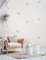 Обои Alessandro Allori Rebecca 15004-3 Винил на флизелине (1,06*10,05) Розовый, Бабочки — фото 2, Обои для стен