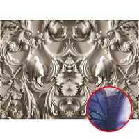 Фреска Ortograf 3D 33216 Фактура бархат серебро FX-S Флизелин (3,8*2,7) Белый/Бежевый, Вензель — фото 1, Фрески