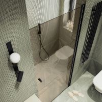 Товар: Душевая дверь Maybah Glass MGD-798-6 600x1980 на монопетле Черный стекло бронзовое - фото 4 Душевая дверь Maybah Glass MGD-798-6 600x1980 на монопетле Черный стекло бронзовое — фото 4, Душевые двери в нишу