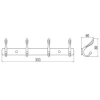 Вешалка для полотенец Ростовская Мануфактура Сантехники A5028 Хром — фото 2, Крючки для полотенец