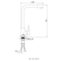 Смеситель для кухни Ростовская Мануфактура Сантехники SUS124-017F-3 Нержавеющая сталь — фото 6, Смесители