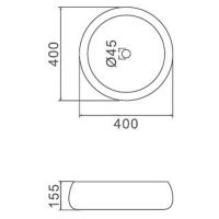 Раковина-чаша Gappo 40 GT103 Белая — фото 2, Раковины накладные