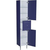 Шкаф пенал Iddis Oxford 36 OXF36N0i97 Синий — фото 4, Пеналы для ванной комнаты