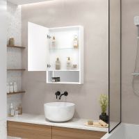 Зеркальный шкаф Континент Filit White 50 L МВК186 с подсветкой Белый — фото 6, Зеркальные шкафы в ванную