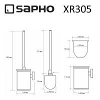 Ершик для унитаза Sapho X-round XR305 Хром — фото 2, Ершики для унитаза