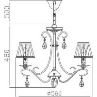 Товар: Люстра Maytoni Elegant Brionia ARM172-05-G Белая Бежевая - фото 5 Люстра Maytoni Elegant Brionia ARM172-05-G Белая Бежевая — фото 5, Люстры