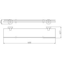 Стеклянная полка Rav Slezak Colorado COA0900/60MGL Серый металлик глянцевый — фото 2, Полки для ванной и душа