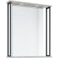 Зеркало Sanflor Бруклин 60 С08253 с подсветкой Бетон Пайн экзотик с клавишным выключателем — фото 1, Зеркала в ванную комнату