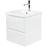 Тумба под раковину BelBagno 50 подвесная Bianco Lucido арт-ALBANO-CER-500-2C-SO-BL — фото 2, Тумбы под раковину