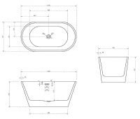 Акриловая ванна Abber 130х70 AB9203-1.3 без гидромассажа — фото 5, Ванны
