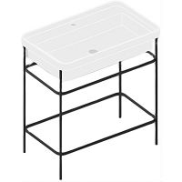 Консоль под раковину Artceram Fuori Scala 80 ACA057 17 Черная матовая — фото 1, Мебель для ванной