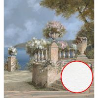 Фреска Ortograf Городской пейзаж живопись 11653 Фактура бархат FX Флизелин (2,5*2,7) Бежевый/Голубой/Зеленый, Город/Цветы/Живопись — фото 1, Фрески