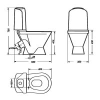 Унитаз-компакт Sanita Luxe Classic DM WC.CC/Classic/2-DM/WHT.G/S1 с бачком и сиденьем Микролифт — фото 7, Напольные унитазы