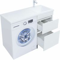 Тумба под раковину Aquanet Вега 110 329123 Белый глянец — фото 3, Мебель для ванной