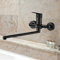 Смеситель для ванны WesnaArt Nova NOV03-320Black универсальный Черный матовый — фото 2, Смеситель для ванны