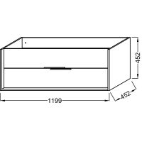 Тумба под раковину Jacob Delafon Vivienne 120 EB1669-J5-J54 подвесная Серая матовая Белая глянцевая — фото 3, Тумбы под раковину