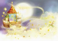 Фреска детская Ortograf Для малышей 3387 Фактура флок FLK Флизелин (3,8*2,7) Сиреневый/Желтый, Замки/Мультимедия арт-3387 (флок FLK) — фото 2, Фрески