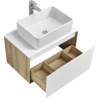 Тумба под раковину Aquaton Либерти 70 1A279801LYC70 подвесная Дуб эльвезия Белая — фото 7, Тумбы под раковину