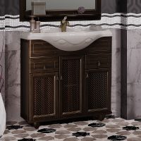 Тумба под раковину Opadiris Тибет 85 00-00002851 с решеткой Орех антикварный — фото 2, Мебель для ванной