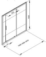 Шторка на ванну Aquanet Practic AE10-B-165H150U-CP 165 273602 профиль Хром стекло прозрачное с шелкографией — фото 4, Шторки для ванной раздвижные