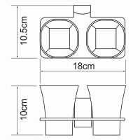 Стакан для зубных щеток WasserKRAFT Leine K-5028D двойной Хром — фото 3, Мыльницы