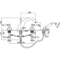 Товар: Смеситель на борт ванны Cezares First-BVD-03/24-Bi Золото 24 карат - фото 3 Смеситель на борт ванны Cezares First-BVD-03/24-Bi Золото 24 карат — фото 3, Смесители